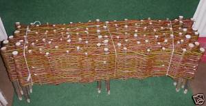 Weidenzaun/Beeteinfassung rustikal 10 Felder � 85cm breit x 21cm